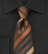 Striped Tie in Espresso, Copper, and Latte