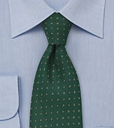 Floral Pattern Tie in Hunter Green