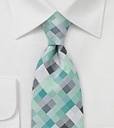 Diamond Tie in Mint Greens