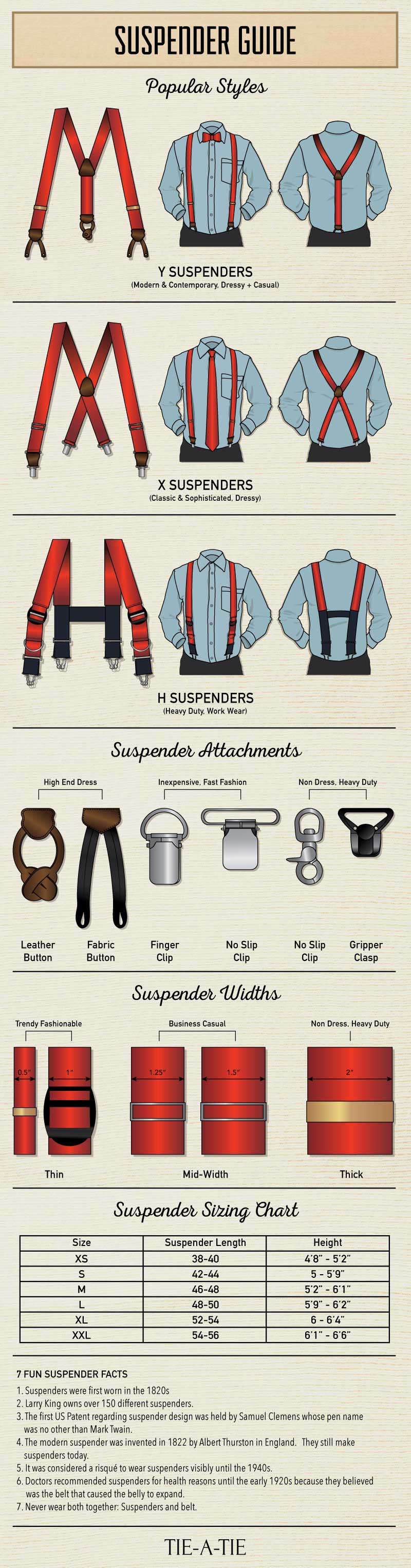 Suspender Size Chart