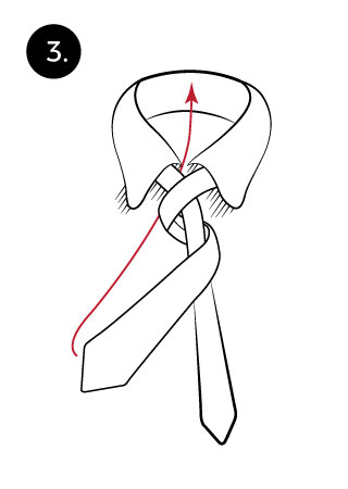 tie a necktie with four in hand step 3