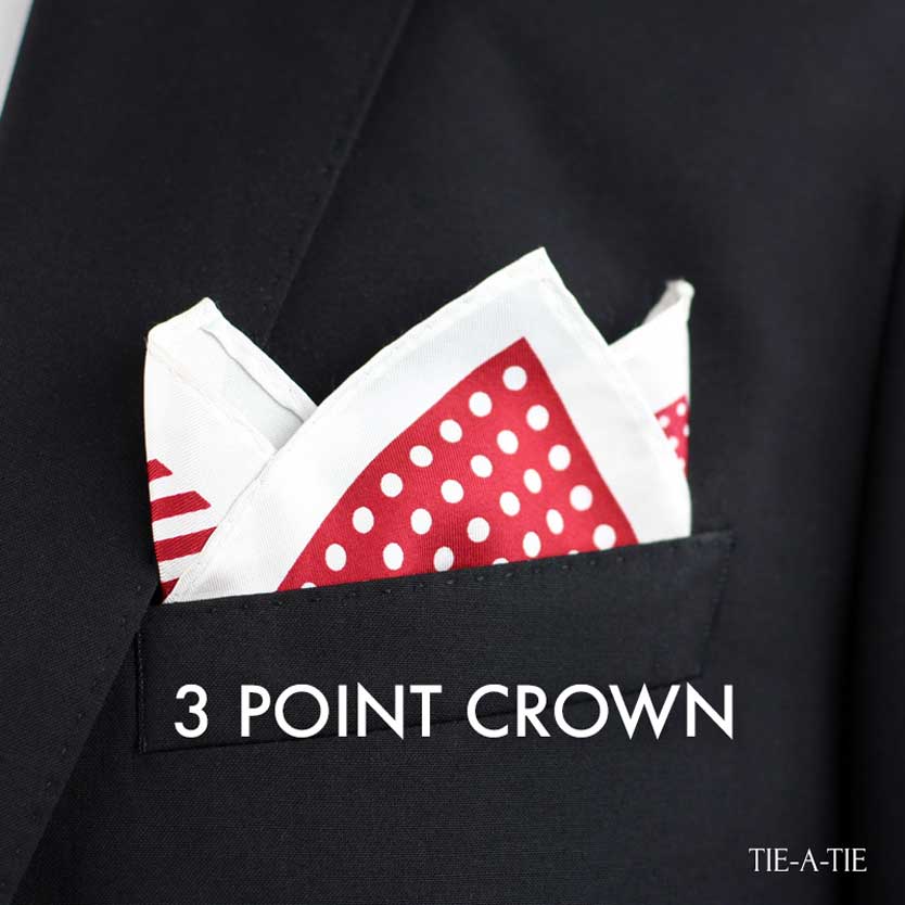 3PointCrown Pocket Square Fold