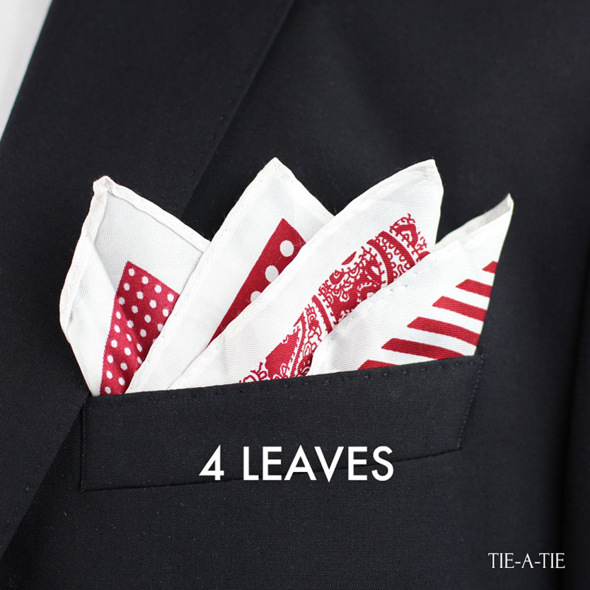 4 Leaves up pocket square fold