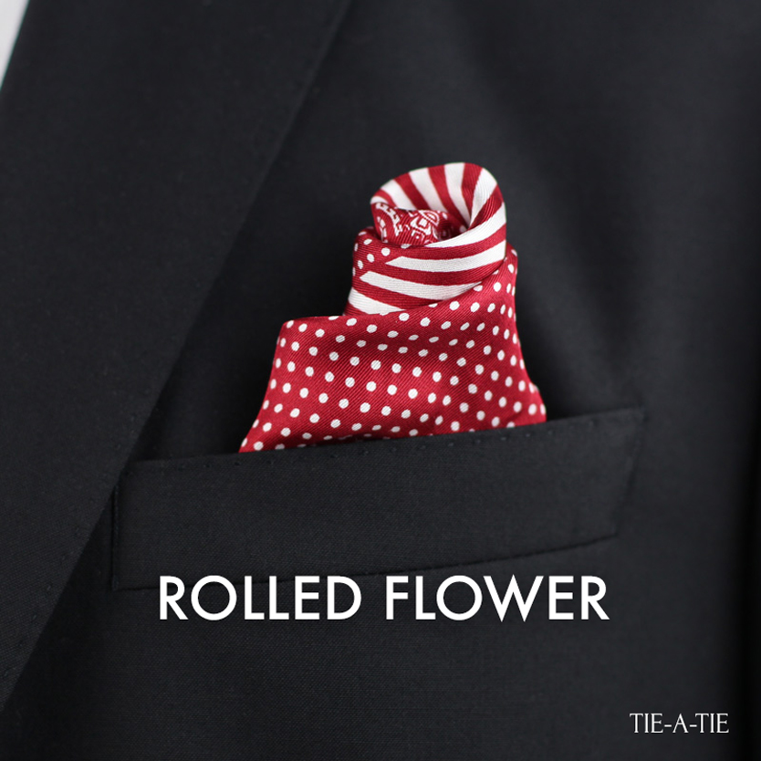 Rolled Flower Pocket Square Fold