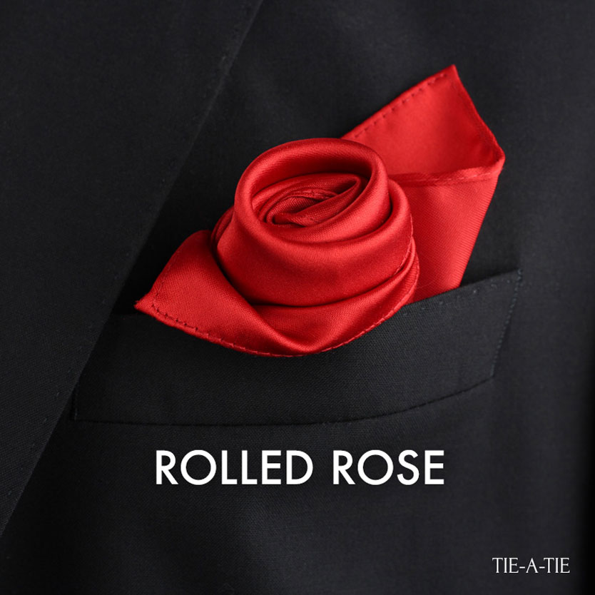 rolled rose pocket square fold